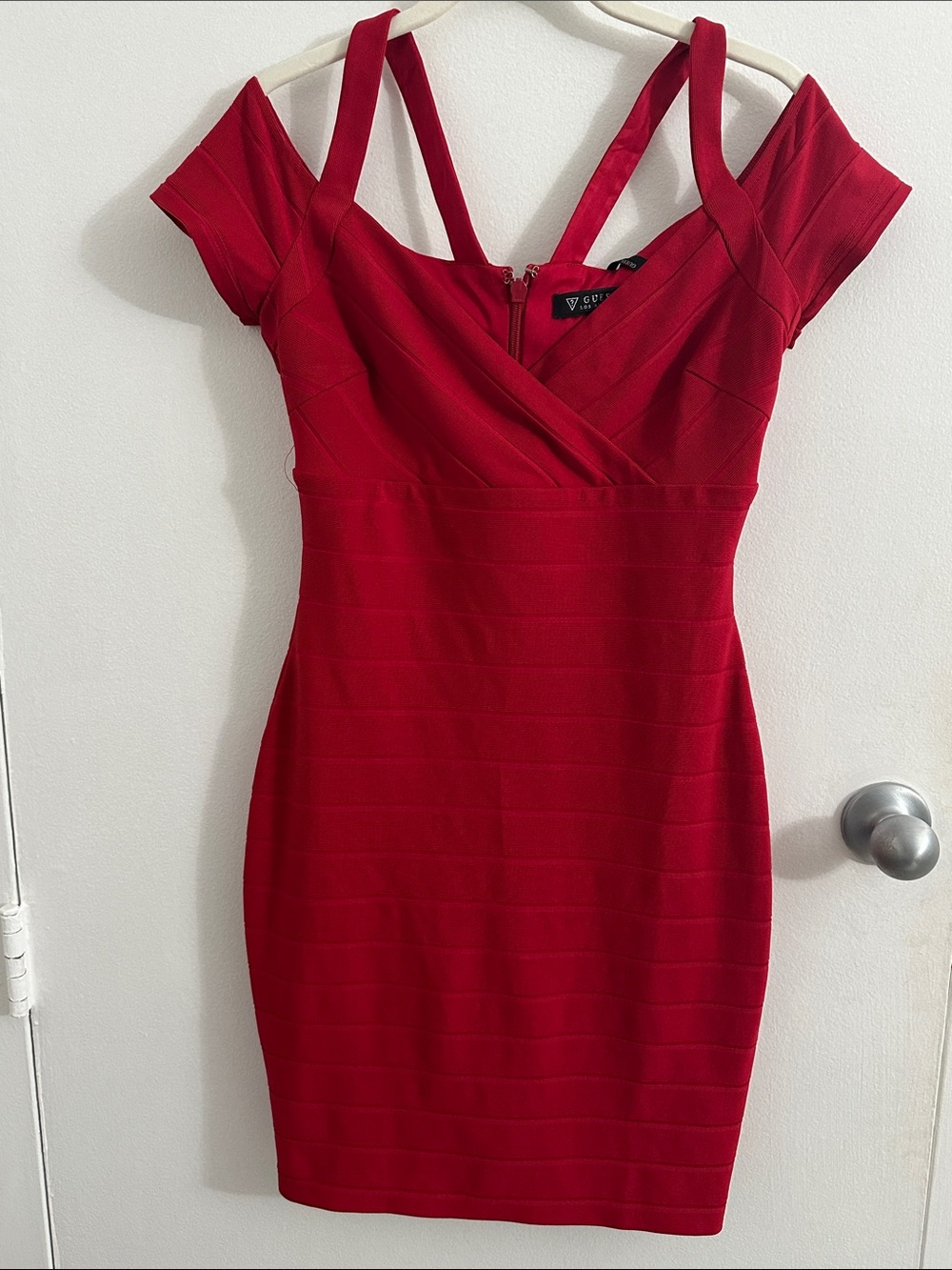Red Off-Shoulder Bodycon Bandage Dress